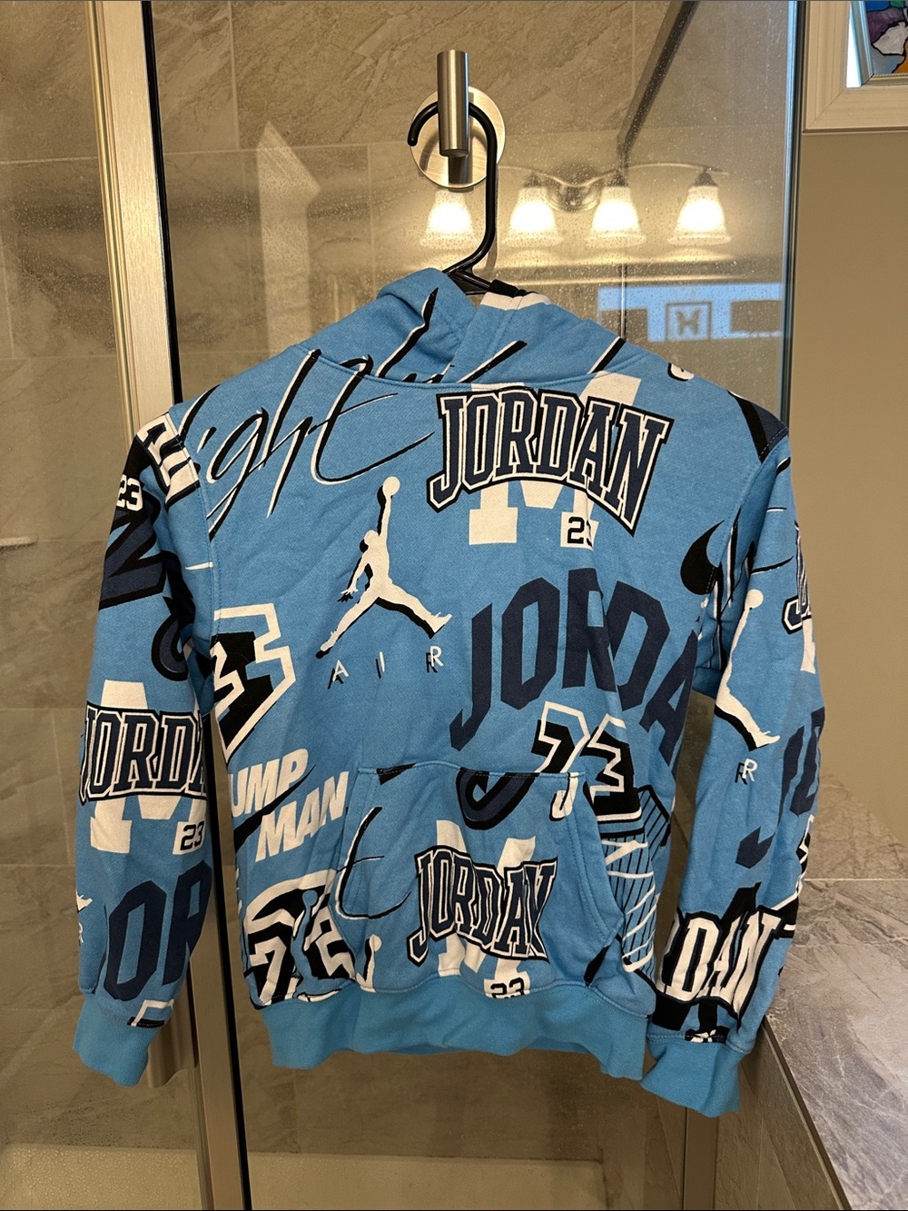 NWOT Jordan All-Over Print Crewneck Sweatshirt - Light Blue & White